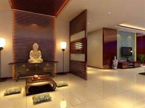 佛像隔间装饰模型